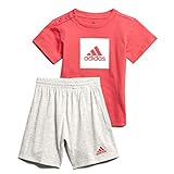 adidas I Logo Sum Set Chándal, Unisex bebé, Top:Core Pink/White Bottom:Light Grey Heather/Core Pink s17, 3-4Y