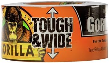 Gorilla 106425 Tough & Wide Tape, Black, 2.88-in. x 25-Yd. - Quantity 6