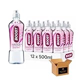 Boost Isotonic, Flavoured Sugar Free Hydration Soft Drink | Strawberry, Peach, Citrus & More | Vegan, Zero Calorie for Sports, Gym | (Water+Electrolyte Bottles-500ml-Pack 12, Cherry)