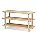Furinno FNCJ-33003 Pine Solid Wood 3-Tier Shoe Rack, Natural