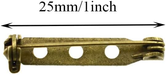 HAO PRO Bar Pins Brooch Clasp Pin Backs Safety with 3 Holes 25mm Badge Latch Secure Strong Stiff Needle No Crook Easy Open Close for Crafts Jewelry Sew Glue Corsage Costume Wedding Bronze 40pcs