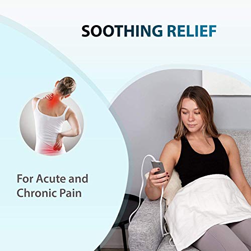 Extra Large Heating Pad for Cramps and Back Pain - King Size 26x14 Ivory