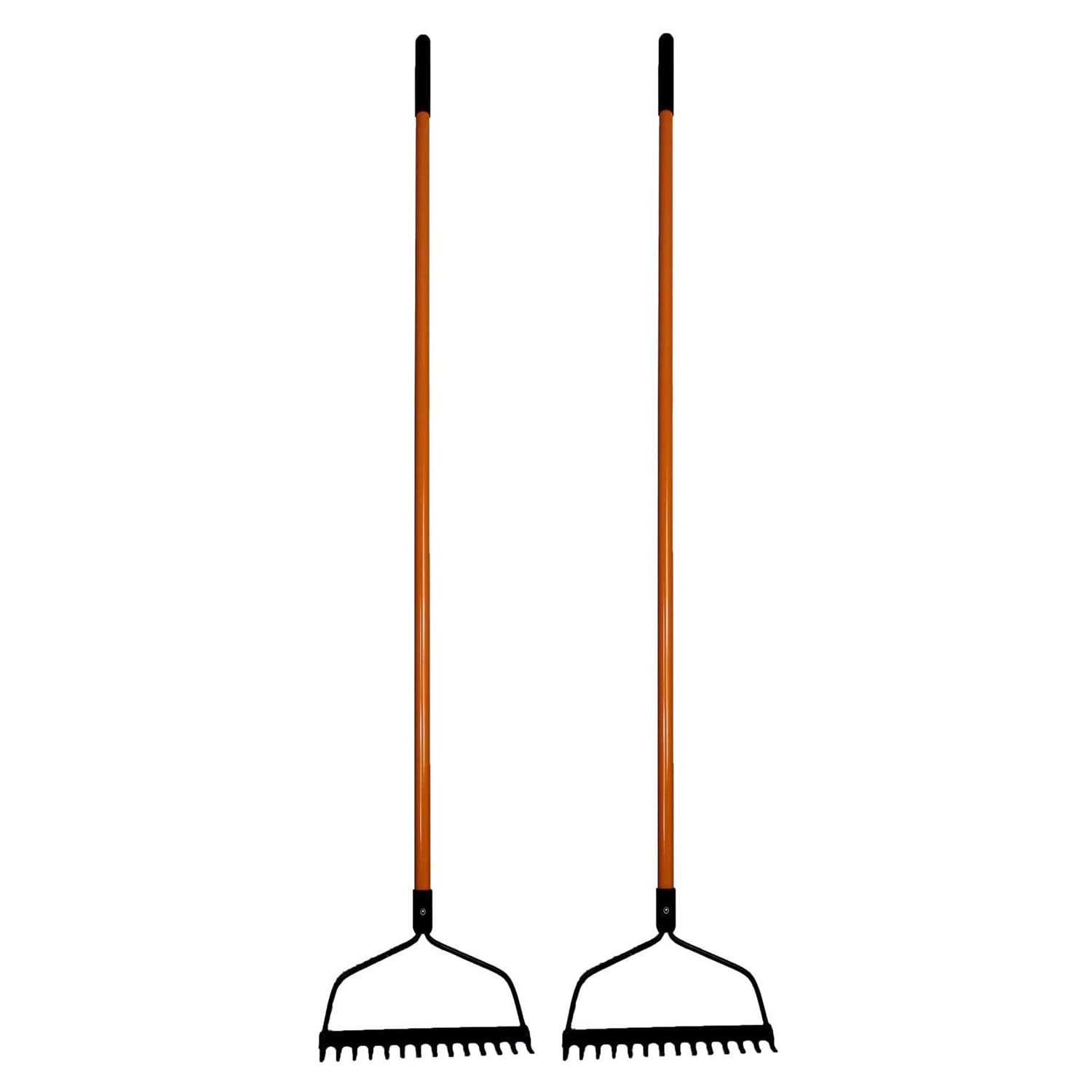 Ashman Bow Rake (2 Pack) โ Heavy Duty Rake to Gather Fallen Leaves, Equipped with Rubber Grip Handle for a Strong Hold When Working โ Rust Resistant.