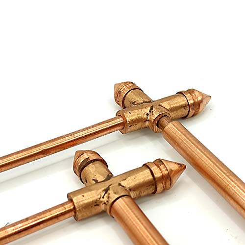 Image of Plus Value Mini Small Copper Dowsing Rod Pair for Vastu, Reiki, Aura, Chakra, Feng Shui & Dowsing Experts 11 dowsing Charts (L Rods, Divining Rods)