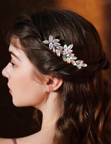 Peine para cabello rojo con pedrería para boda miniatura 5