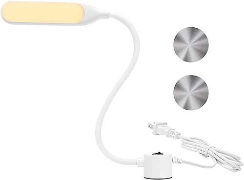 Miniatura 8 de Lámpara de trabajo de cuello de cisne flexible LED para máquina de coser con base de montaje magnético para banco de trabajo, torno, taladradora,