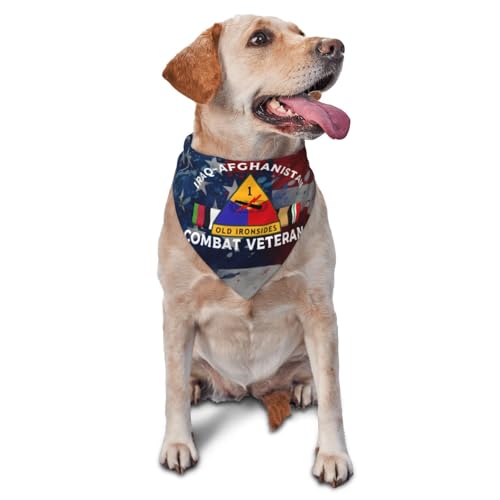 1st Armored Division Iraq-Afghanistan Combat Veteran Dog Scarf Pet Bandana Cat Pet Bibs