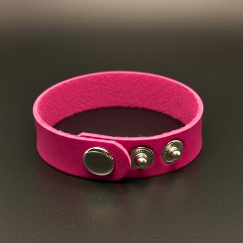Image of THE MEN THING BLAZEFIT STRAP - 18mm Genuine Leather Bracelet with Stainless Steel Stud Button Closure for Men & Boys (6.6 /7.1 /7.6 inch)