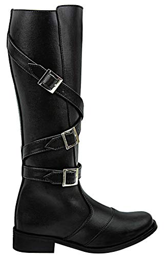 Men's Man Gardena Fashion Stylish Motorcycle Riding Leather Tall Knee High Boots Black3