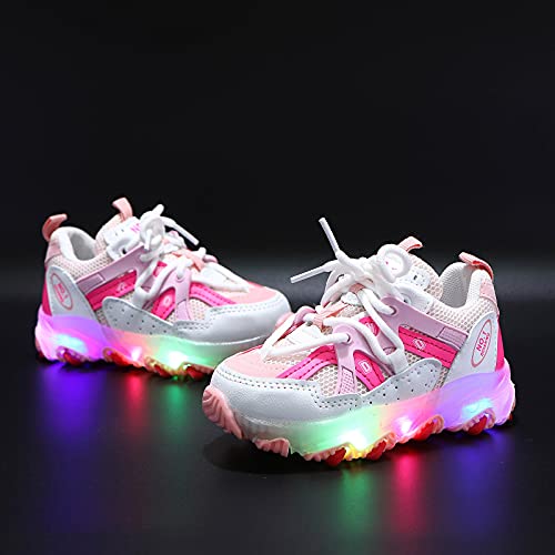 Gaoqi Soft Shoes For Baby Kids, Children Kids Baby Girls Boys Sneakers Bling Led Light Luminous Sport Shoes Pink #TOP1