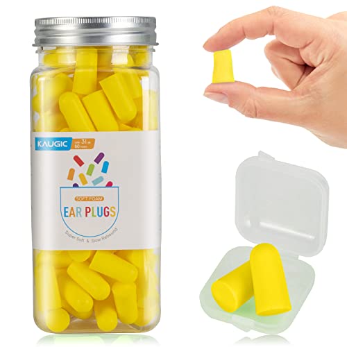 Gehörschutz Stöpsel,Ohrstöpsel zum Schlafen, Gehörschutz Ohrstöpsel mit 38dB SNR, Superweiche Ohrstöpsel zum Schaumstoff,Geeignet zum Schlafen, Arbeiten, Lernen, Reisen, 60 Paar, Gelb Cover