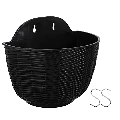 Ganazono Storage Basket Wall Planter Plastic With S Hooks Hanging Flower Plant Pot Wall Mounted Plants Container Flowers Pots Baskets For Home Garden Patio Indoors And Outdoors Black Hanging Planter #TOP25