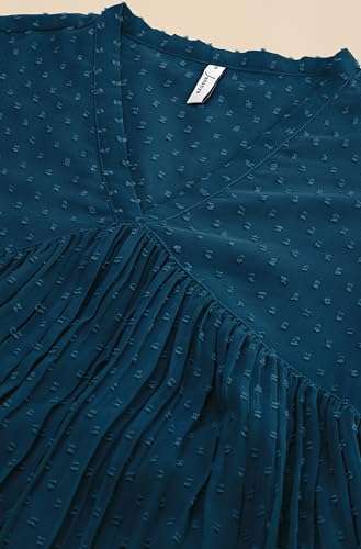 Image of Janasya Women's Dobby Chiffon Self Design Flared Kurta