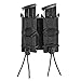 High Speed Gear Double Pistol Taco Mag Pouch | Universal Pistol Magazine Holster | Rapid Response and MOLLE Compatible (Black, One Pack)