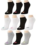 Avia Women''s No-Show Athletic Low Cut Socks (10 Pack), Size 4-10, WhiteGreyBlack