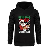 NILKOOZ Christmas 67 Boys Hoodie Sweatshirt Santa Says Six Seven Girls Pullover Top 2-13 Years(Black-160cm)