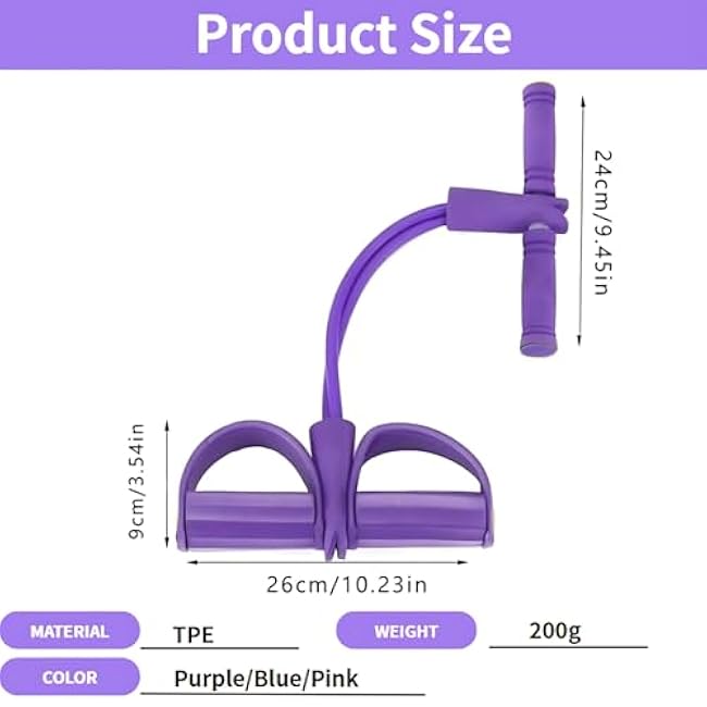 Fitness Resistance Bands-4/6 Tube Pedal Ankle Puller,Foot Pedal Resistance Band with Handle for Women,Multifunctional Tension Ropes Exercising,Sit-Up Elastic Yoga Training Equipment