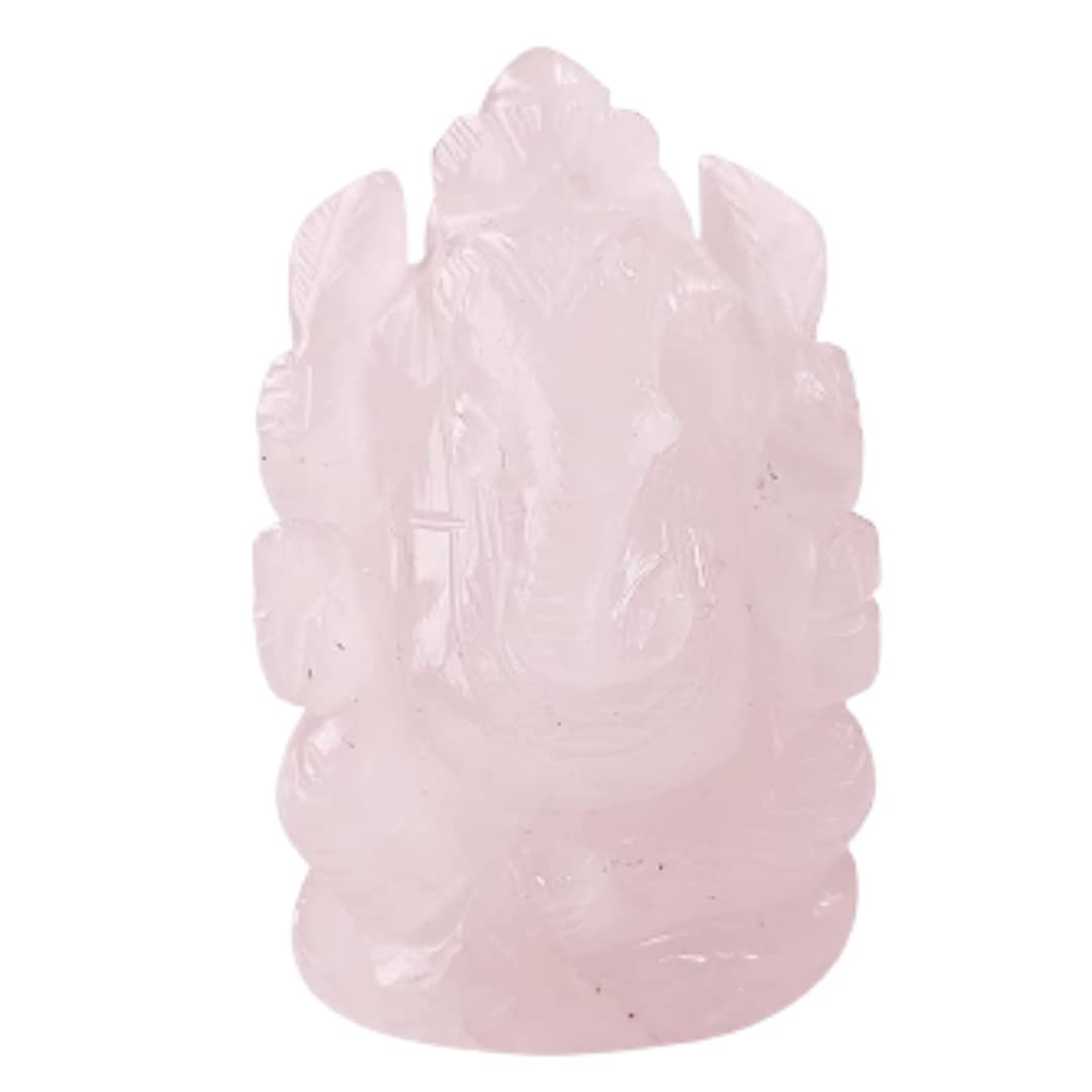 Crystal DivineCrystal Divine Rose Quartz Crystal Pocket Ganesha Idol For home decor Items & Decorative Items Lord Ganesh Figurine Vastu Items Small Figurines Ganesha Statue For Good Luck Fengshui Small Ganesh Murti
