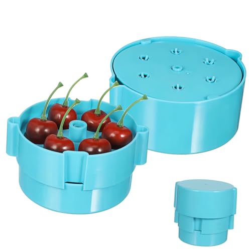 TOPBATHY Strumento per Denocciolare Le Ciliegie Denocciolatrice di Frutta Strumento di Carotatore di Frutta Snocciolatore di Prugne Rimozione del Nocciolo di Pesca Plastica Sky-Blue