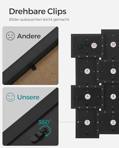 SONGMICS Bilderrahmen-Collage, 12 Fotorahmen für 10 x 15 cm Bilder – Ansicht 5