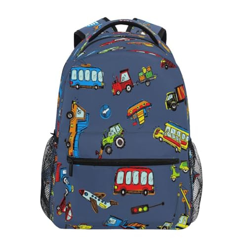 Sac à dos enfant motif voitures idéal pour le camping et les sorties de gym