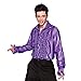 Price comparison product image Adult Mens Disco Ruffle Shirt (Purple) (X-Large)