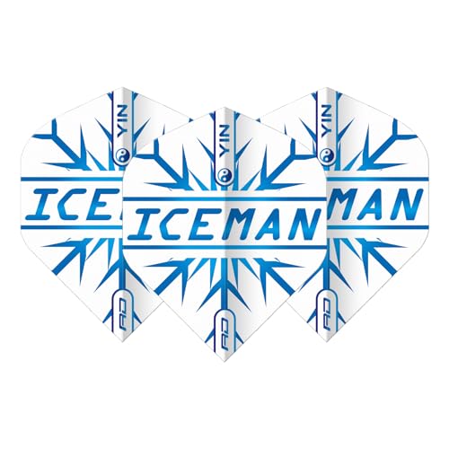 RED DRAGON Yin Yang Double Sided Gerwyn Price Iceman Blue & White Standard Dart Flights 3 Sets Per Pack (9 Dart Flights in total) - Image 3