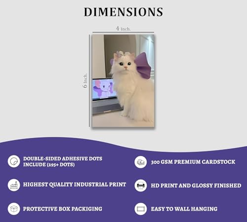 Image of ZENDEN STORE Pack of 54 Aesthetic Lavender Wall Collage Kit Posters - 4x6 Inch, 300 GSM Matte Cardstock with 300+ Glue Dots - Pastel Wall Decor for Bedroom, Dorm, Office