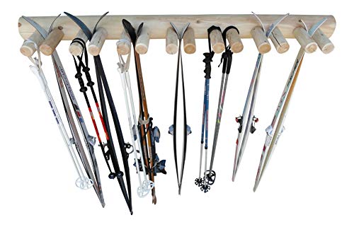 14 Place Wall Ski Rack, Natural #TOP3