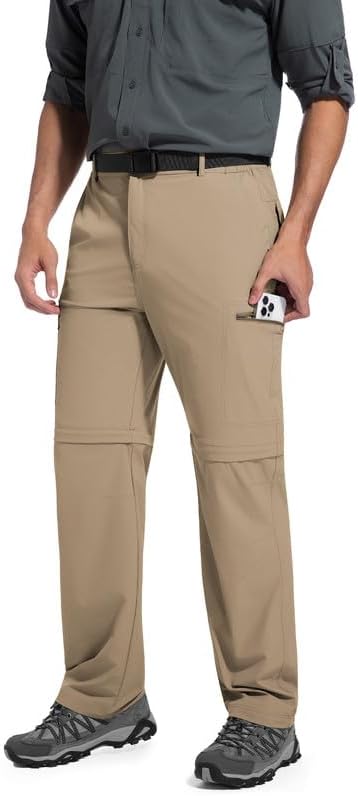 Men's Hiking Pants Detachable Zip Off Lightweight Waterproof Quick Dry Outdoor Fishing Travel Camping