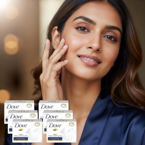 Dove Cream Beauty Bathing Bar 50 g - Pack of 6 (Free Dove Shampoo 8.5ml)