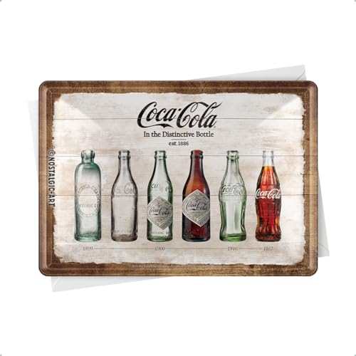 Nostalgic-Art Coca-Cola Bottle Timeline 10277 Plaque métallique décorative 10 x 14 cm