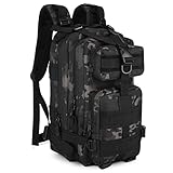 HUNTVP 28L Taktischer Rucksack Militär Wanderrucksack Wasserdicht Trekkingrucksack MOLLE Assault Pack Daypack Tagesrucksack für Herren Damen Sport Outdoor Wandern, 28L-Camouflage