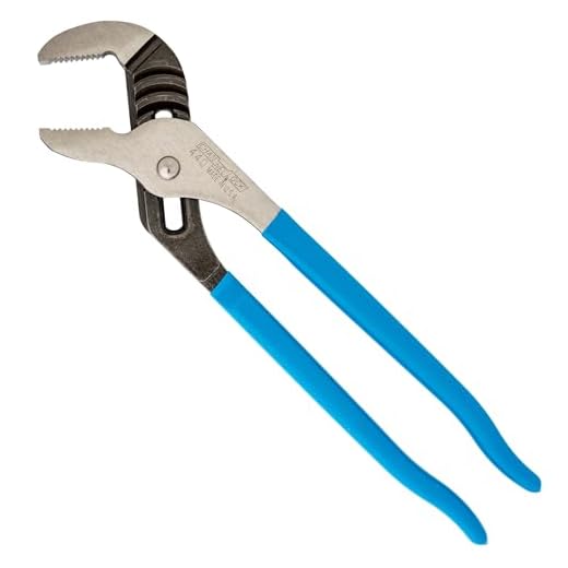 Channellock 440 Tongue and Groove Pliers | 12-Inch Straight Jaw Groove Joint Plier with Comfort Grips | 2.25-Inch Jaw Capacity | Laser Heat-Treated 90° Teeth| Forged High Carbon Steel | Made in USA, Black, Blue, Silver