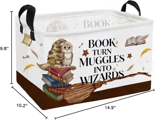 Image of Essme Rectangular Kids Baskets,Magic Storage Box,Cute Basket for Kids with Handles for Room Decor, Book Bins,Shelf Basket.(Magic)