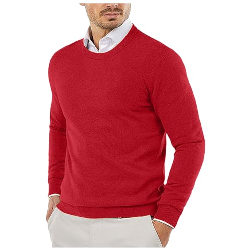 Fxbar Men's Oversized Sweater Men's Crewneck Knit Sweater Slim Fit Lightweight Dress Sweater Casual Twist Patterned Cable Knitted Pullover