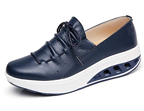 Zapatillas de Deporte Mujer Cuña Plataforma Zapato Antideslizante Adelgazar Fitness Sneaker