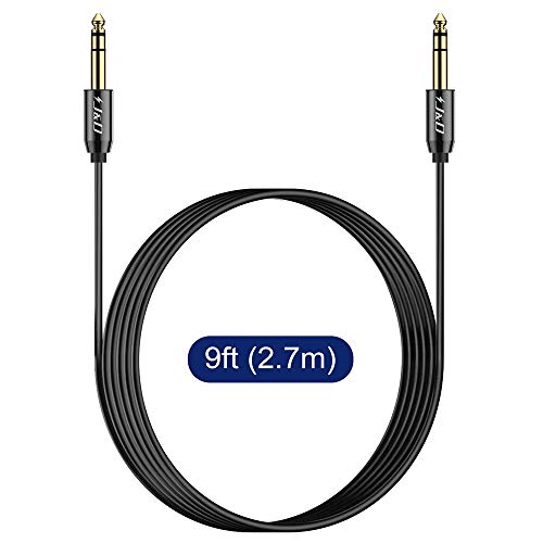 J&D 6.35Mm To 6.35Mm Cable, Gold Plated Heavy Duty Copper Shell 6.35Mm (1/4 Inch) Male Trs To 6.35Mm (1/4 Inch) Male Trs Stereo Audio Adapter Cable, 9 Feet #TOP6