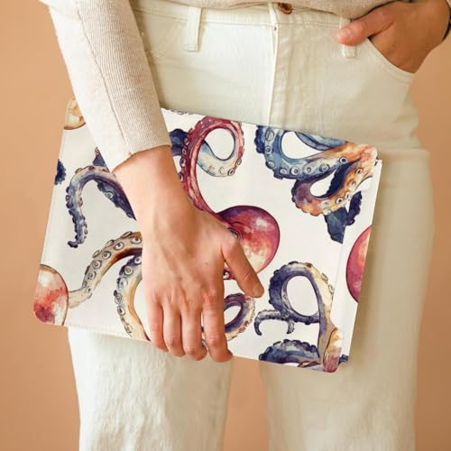 Funda para portátil de 35 x 25,9 cm con estampado de pulpo y protector de terciopelo 6