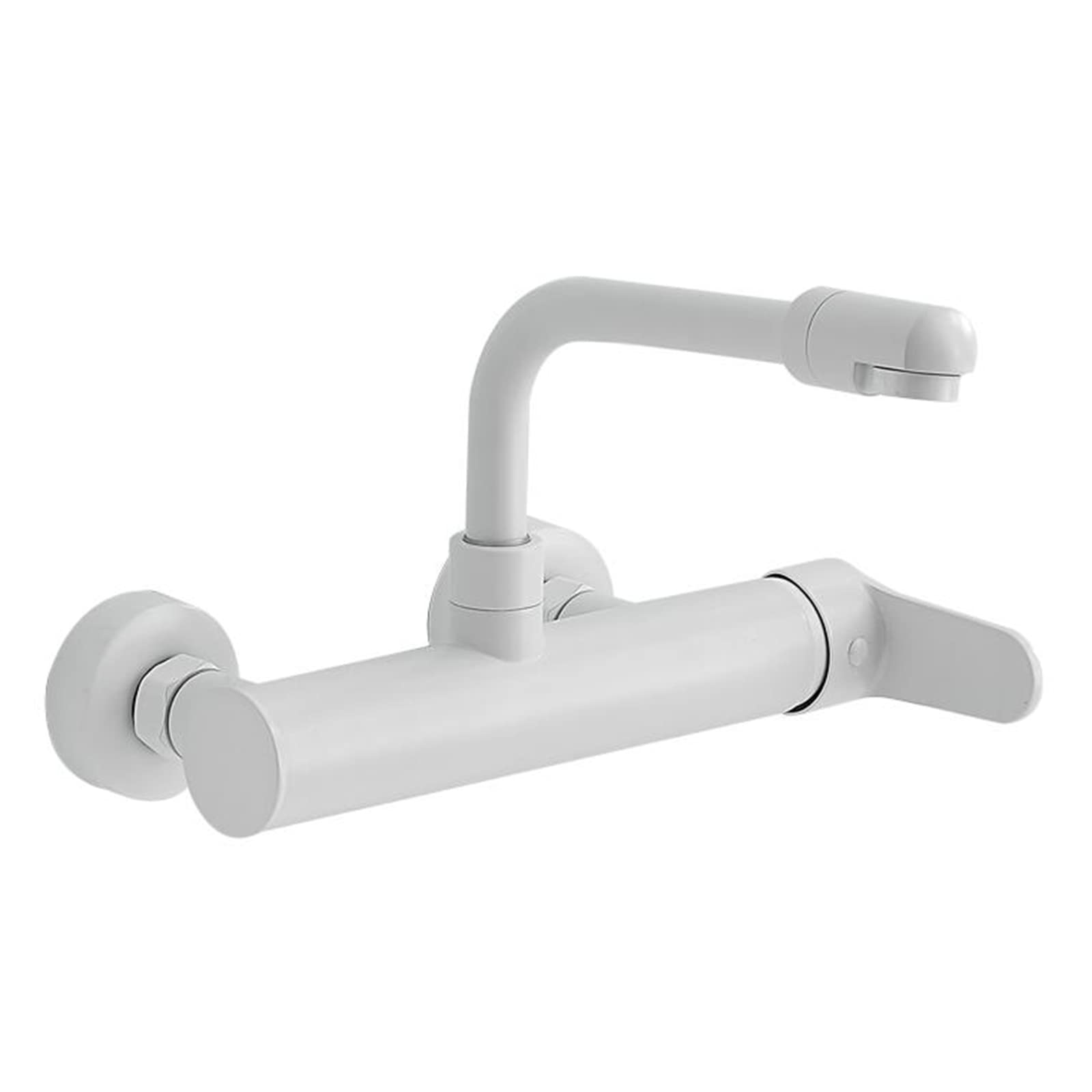 Grifo de Cocina montado en la Pared Grifos de Cocina Grifo de Fregadero de Cocina Giratorio de latón Blanco Grifo de Fregadero de Agua fría y Caliente - 20 cm (29 cm)