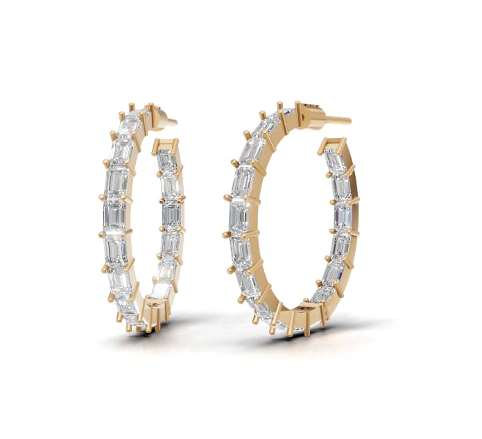 Ice Hoop Anneau cerceau Doré Blanc 8 boucles créoles tendance bijoux d'oreilles