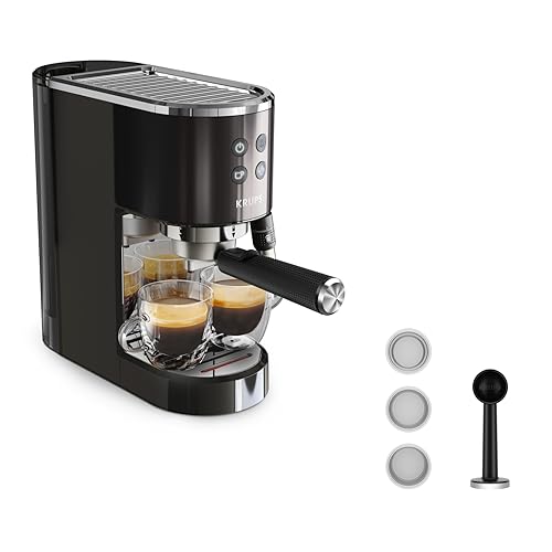 Krups Virtuoso+ Espresso-Siebträgermaschine, 15 bar Pumpendruck, 3 Crema-Filter,...