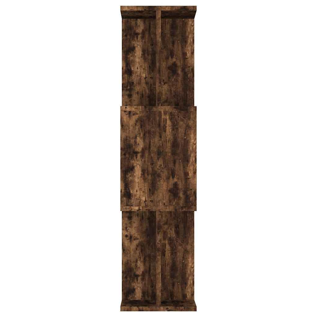 Libreria divisoria in legno di quercia affumicata, 80 x 24 x 96 cm, versatile, per soggiorno, ufficio, cameretta dei bambini