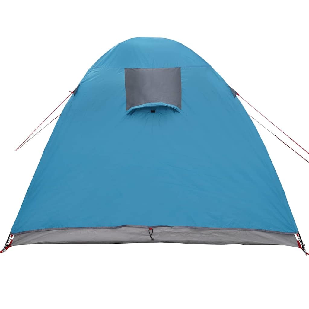 Modernes Kuppelzelt aus Polyester, 384 x 254 x 170 cm, mit Aufbewahrungstasche, inklusive 2 FRP-Stangen, 6 Abspannseilen und 19 Heringen, ideal für Familien-Campingabenteuer.