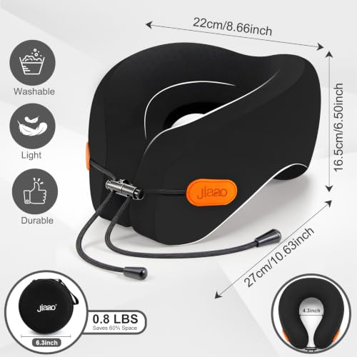 Image of Ergonomic Travel Pillow,100% Memory Foam Travel Neck Pillow for Airplanes