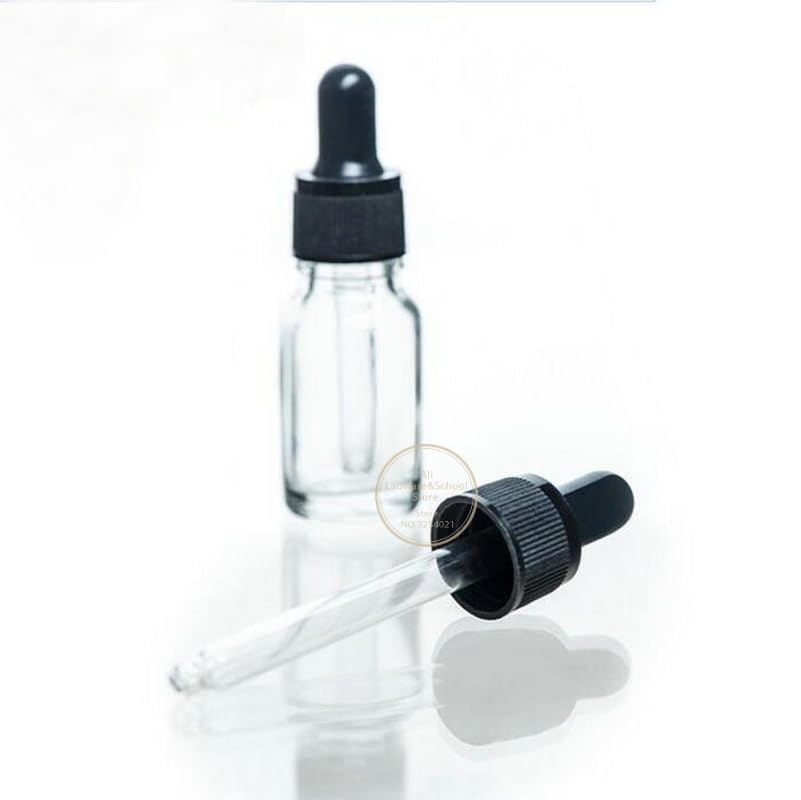 10 unids/Lote 5ml a 100ml Laboratorio marrón/Botella cuentagotas de Vidrio Transparente, Botella cuentagotas de Esencia cosmética(50ml Brown)