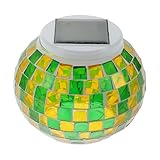 OSALADI Solar Gartenleuchte Glasmosaik Solarlicht für Außenbereich mit Buntglas Solarleuchte Hof und Rasen Beleuchtung