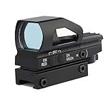 Aimsniper Red/Green Dot Sight (4 Reticles) Reflex Optics Gun Sight with ON & Off Switch for 20mm Mount Rail