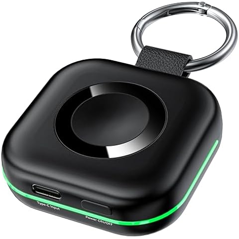 Portable Wireless Travel Charger Compatible for Apple Watch Series 10/9/8/UItra/7/6/5/4/3/2/SE/Nike,Compact Magnetic iWatch Fast Charger 1800mAh Power Bank Charging Cable Keychain Accessories Style Cover