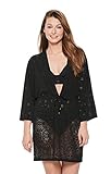 Dotti Womens Gypsy Gem Plunging V-Neck Cover-Up Black M